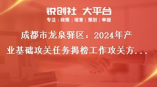 成都市龍泉驛區(qū)：2024年產(chǎn)業(yè)基礎(chǔ)攻關(guān)任務(wù)揭榜工作攻關(guān)方式、方向和內(nèi)容獎補政策