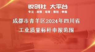 成都市青羊區(qū)2024年四川省工業(yè)質量標桿申報范圍獎補政策