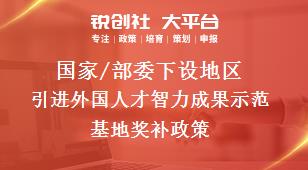 國家/部委下設(shè)地區(qū)引進(jìn)外國人才智力成果示范基地獎補政策