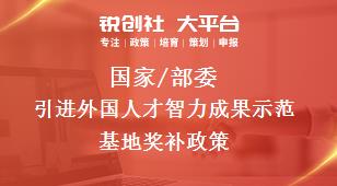 國家/部委引進(jìn)外國人才智力成果示范基地獎補政策