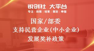 國(guó)家/部委支持民營(yíng)企業(yè)(中小企業(yè))發(fā)展獎(jiǎng)補(bǔ)政策