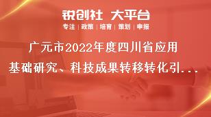 廣元市2022年度四川省應用基礎研究、科技成果轉(zhuǎn)移轉(zhuǎn)化引導計劃項目的限額推薦類項目獎補政策