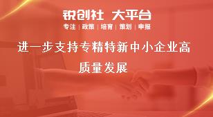 進一步支持專精特新中小企業(yè)高質量發(fā)展獎補政策