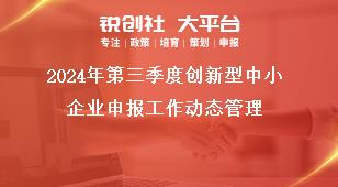 2024年第三季度創(chuàng)新型中小企業(yè)申報工作動態(tài)管理獎補政策