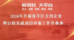 2024年開展青羊區(qū)支持企業(yè)跨臺階發(fā)展項目申報工作其他事項獎補政策