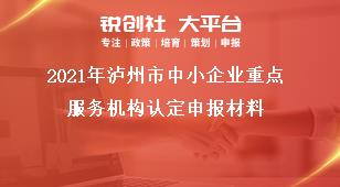 2021年瀘州市中小企業(yè)重點(diǎn)服務(wù)機(jī)構(gòu)認(rèn)定申報(bào)材料獎(jiǎng)補(bǔ)政策