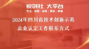 2024年四川省技術(shù)創(chuàng)新示范企業(yè)認定工作聯(lián)系方式獎補政策