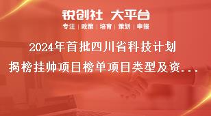 2024年首批四川省科技計(jì)劃揭榜掛帥項(xiàng)目榜單項(xiàng)目類型及資金支持方式獎(jiǎng)補(bǔ)政策