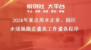 2024年重點(diǎn)用水企業(yè)、園區(qū)水效領(lǐng)跑者遴選工作遴選程序獎(jiǎng)補(bǔ)政策