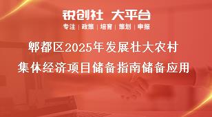 郫都區(qū)2025年發(fā)展壯大農(nóng)村集體經(jīng)濟項目儲備指南儲備應用獎補政策