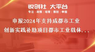 申報(bào)2024年支持成都市工業(yè)創(chuàng)新實(shí)踐補(bǔ)助項(xiàng)目都市工業(yè)載體專業(yè)化運(yùn)營(yíng)機(jī)構(gòu)補(bǔ)助項(xiàng)目獎(jiǎng)補(bǔ)政策