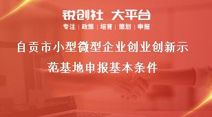 自貢市小型微型企業(yè)創(chuàng)業(yè)創(chuàng)新示范基地申報(bào)基本條件獎(jiǎng)補(bǔ)政策