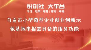 自貢市小型微型企業(yè)創(chuàng)業(yè)創(chuàng)新示范基地申報(bào)需具備的服務(wù)功能獎(jiǎng)補(bǔ)政策